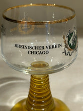 Load image into Gallery viewer, Six  Vintage 100 Year Anniversary Rheinischer Verein Chicago Wine Glasses
