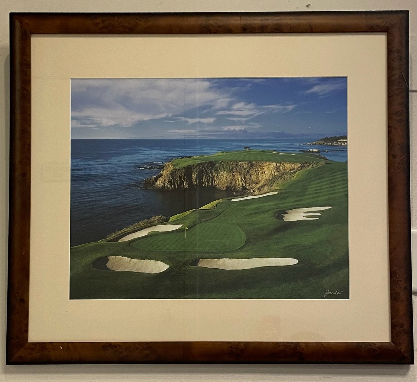 Framed Giclee Print of Pebble Beach Golf Links by Joann Dost, signed