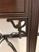 Load image into Gallery viewer, Vintage One Drawer Chippendale End Table with Glass Top from Ethan Allen
