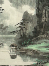 Load image into Gallery viewer, Framed Chinese Landscape Print in the Traditional Shan Shui Style

