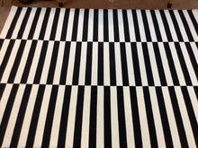Load image into Gallery viewer, Black and White Cotton Striped Rug
