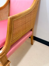 Load image into Gallery viewer, Pair of Vintage MCM Cane and Pink Leather Arm Chairs from Marden Furniture
