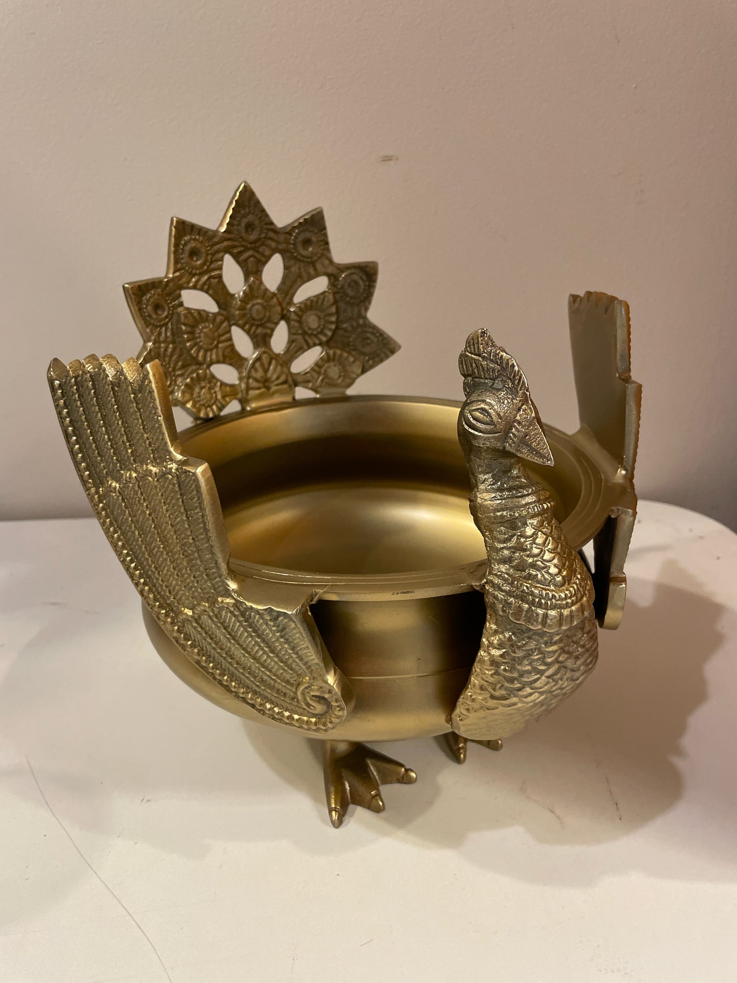 Brass Peacock Urli Bowl