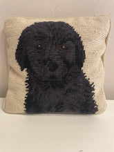 Load image into Gallery viewer, Hand Hooked Wool Pillow with  Black Lab
