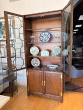 Load image into Gallery viewer, Vintage Two Door Glass Front Lighted Display Cabinet with Brass Hardware from Baker, Knapp &amp; Tubbs
