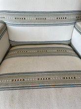Load image into Gallery viewer, Pair of Upholstered Arm Chairs in Cream, Tan &amp; Blue from Lee Industries
