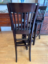 Load image into Gallery viewer, High Top Dark Wood Table  with 2 Chairs
