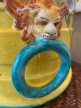 Load image into Gallery viewer, Hand Painted Ceramic Planter w/ Lions Head Handles from Deruta Ceramics
