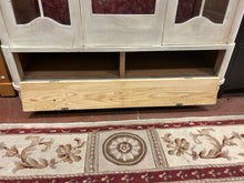 Load image into Gallery viewer, Vintage White Washed Schrank Cabinet with One Glass Shelf
