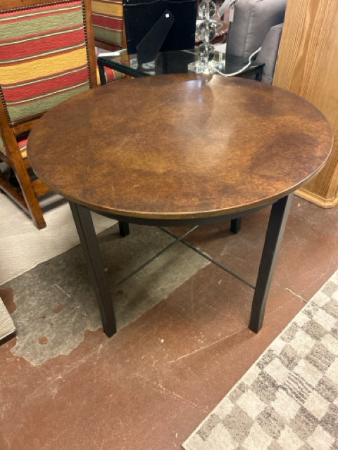 Copper Top Round Table with Metal Legs