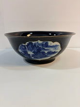 Load image into Gallery viewer, Large Blue Decorative Bowl with Chinoiserie Inlay
