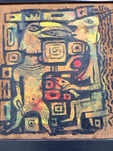 Load image into Gallery viewer, Original Oil Expressionist Painting of  Figures and Geometric Shapes
