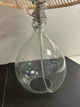 Load image into Gallery viewer, Pair of Glass Lamps with Rattan Shades
