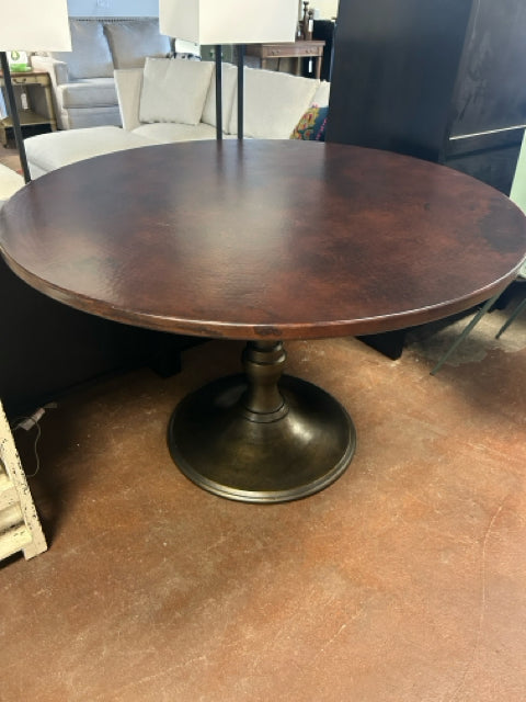 Recycled Metal Round Dining Table with Wade Base from Arhaus