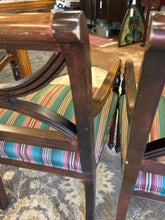 Load image into Gallery viewer, Pair of Regency Style Mahogany Arm Chairs with Striped Upholstery

