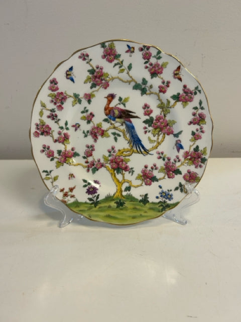 Scalloped Floral Plate with Peacock from Spode