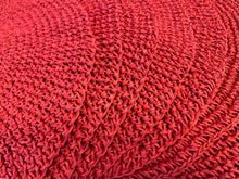 Load image into Gallery viewer, Six Red Raffia Round Placemats
