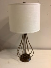 Load image into Gallery viewer, Pair of Bronze Table Lamps with Cream Shades
