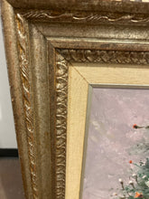 Load image into Gallery viewer, Framed Oil Painting of Flowers in Green Vase by Franco Colella, signed
