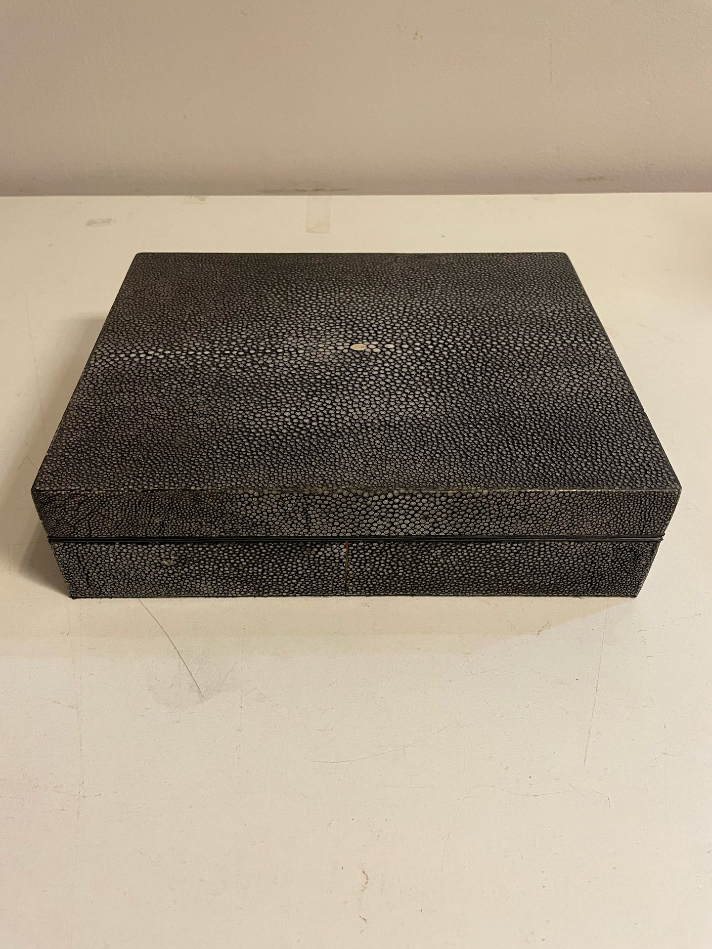 Black Embossed Leather Box