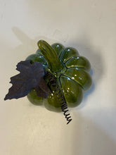 Load image into Gallery viewer, Small Green Ceramic Pumpkin
