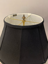 Load image into Gallery viewer, Pair of Brown Lamps with Gold Detail &amp; Black Shades
