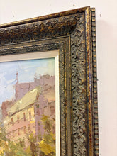 Load image into Gallery viewer, Large Original Oil Painting of European Street Scene by Sung, signed
