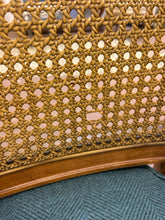 Load image into Gallery viewer, Octagonal Dining Table with 6 Herringbone Upholstered Cane Back Side Chairs, Two  Leaves &amp; Pads
