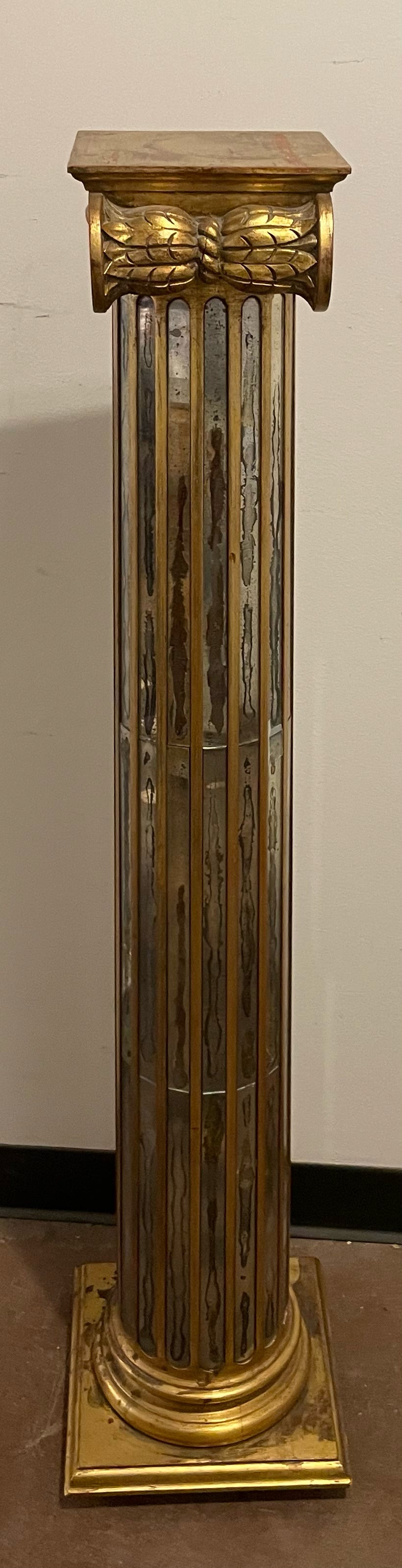 Decorative Column/Pedestal with Mirrored Sides