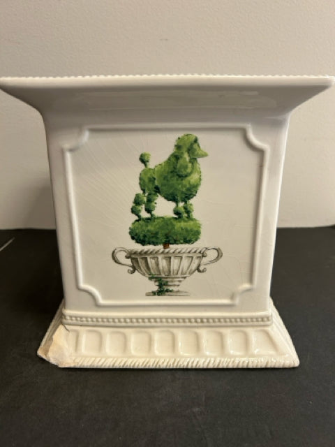 Ceramic Square Planter with Garden Topiaries