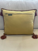 Load image into Gallery viewer, Yellow Damask Decorative Pillow from Passamaneria Toscana
