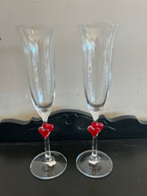 Load image into Gallery viewer, Pair of L'Amor Crystal Champagne Glassess from Stolzle Lausitz

