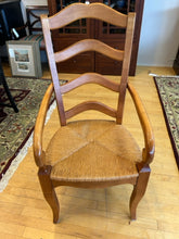Load image into Gallery viewer, Dining Room Table with Two 18&quot; Leaves, 4 Rush Seat Side Chairs &amp; 2 Arm Chairs from Walter Wabash
