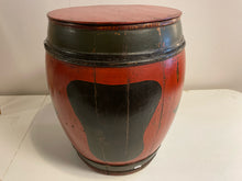 Load image into Gallery viewer, Red and Black Barrel/Table with Lid
