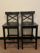 Load image into Gallery viewer, Pair of Black Rosentorp Barstools from Ikea
