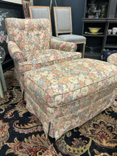 Load image into Gallery viewer, Floral Arm Chair &amp; Ottoman
