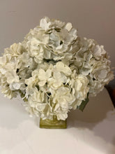 Load image into Gallery viewer, Resin Planter with Lion Heads &amp; Faux Hydrangeas
