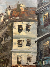 Load image into Gallery viewer, Vintage Oil on Canvas Depicting an Impressionist Parisian Street Scene by Caroline Burnett, signed
