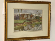Load image into Gallery viewer, Framed Watercolor Landscape, by Frank Dobbs 1902, signed
