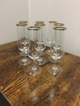 Load image into Gallery viewer, Eight  Gold Rimmed Champagne Flutes
