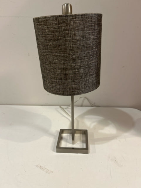 Silver Lamp with Square Base