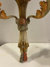 Load image into Gallery viewer, Pair of Vintage Venetian Polychrome Wood Carved Figural Sconces

