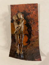 Load image into Gallery viewer, Mounted Bronze Sculpture Kissing Couple by Dave Rizzo, signed

