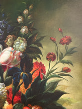 Load image into Gallery viewer, Large Framed Oil of Flowers in Vase by Romington,  signed
