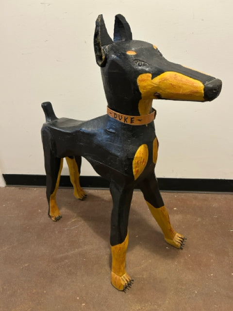 Wood Folk Art Doberman Pinscher