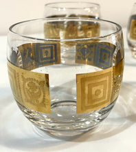 Load image into Gallery viewer, Four MCM "Coronet" 22k Roly Poly Glasses from Culver Glassware
