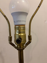 Load image into Gallery viewer, MCM Table Lamp with Wood and Brass Base from Stiffel
