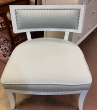 Load image into Gallery viewer, Pale Green/Grey Aria Armless Chair with Nailhead Trim
