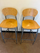Load image into Gallery viewer, Pair of Maple and Steel Barstools from Elite Modern
