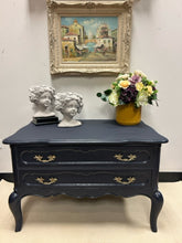 Load image into Gallery viewer, Painted French Provincial Two Drawer Chest with Brass Hardware
